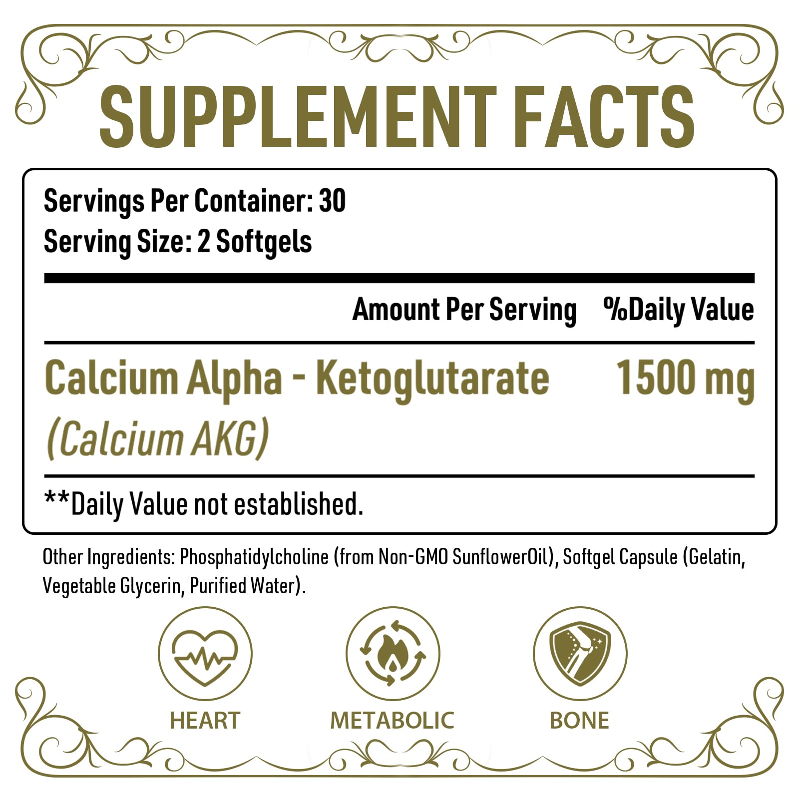 AJAXERRUE Liposomal Calcium AKG capsules-closeup emphasizes highly absorbable capsules for better nutrient delivery.
