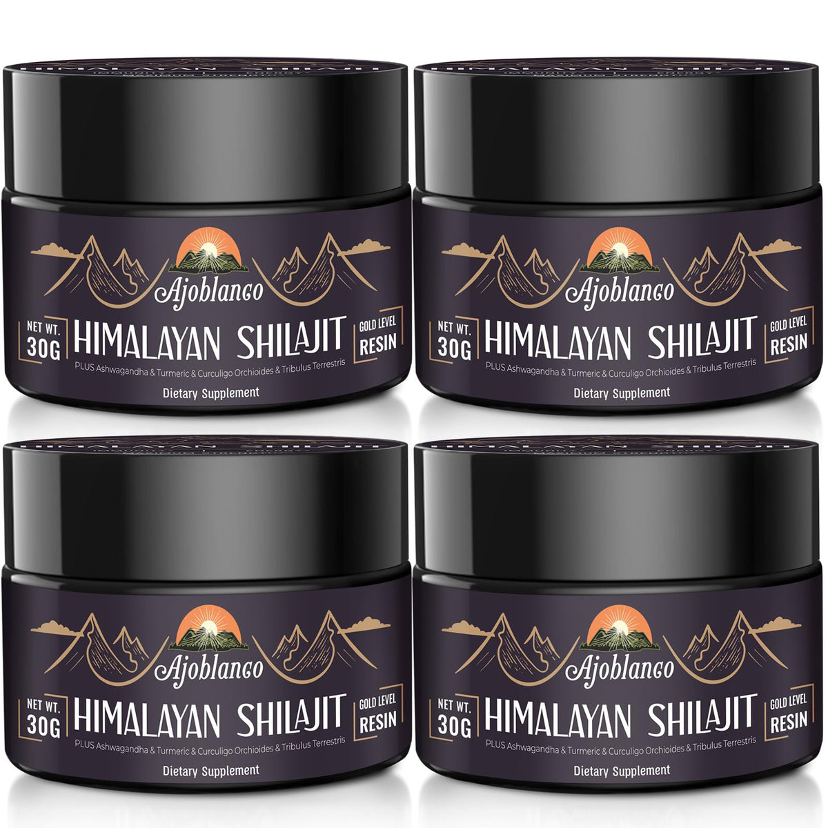 Ajoblanco Himalayan Shilajit Resin bottle highlighting purity for daily energy