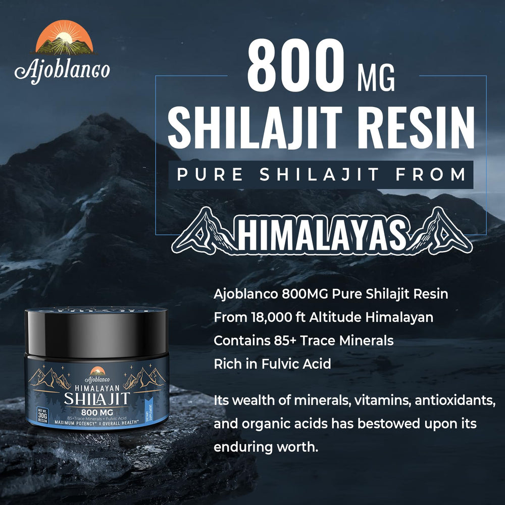 Ajoblanco shilajit resin measuring sticks in pack enable easy dosing.