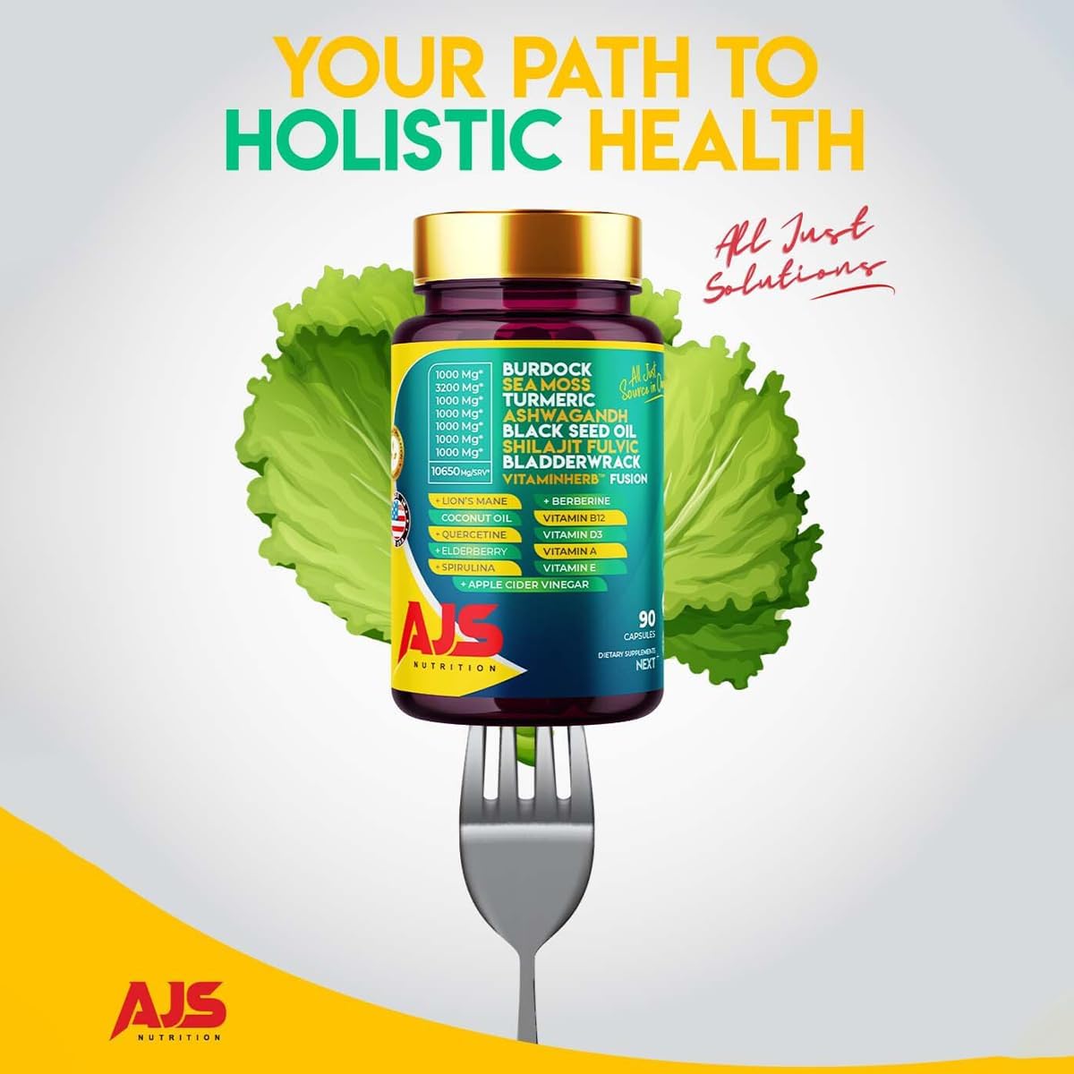 AJS Himalayan Shilajit 1000mg capsules emphasize potent mineral support.