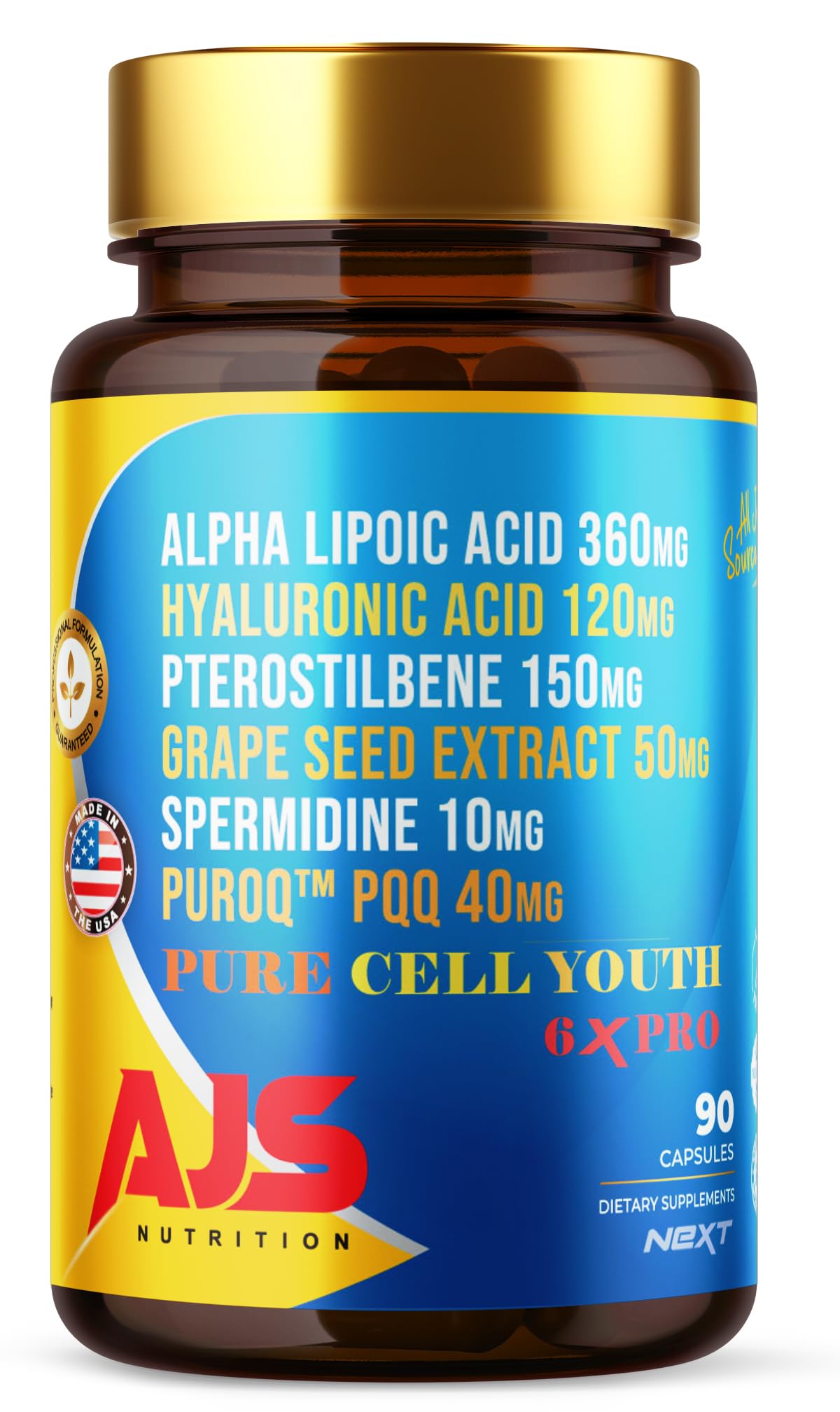 AJS Pure Cell Youth 6X PRO bottle image for daily wellness support