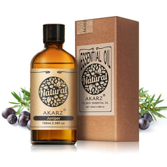 AKARZ juniper essential oil bottle preserves potency for long-lasting aromatherapy.