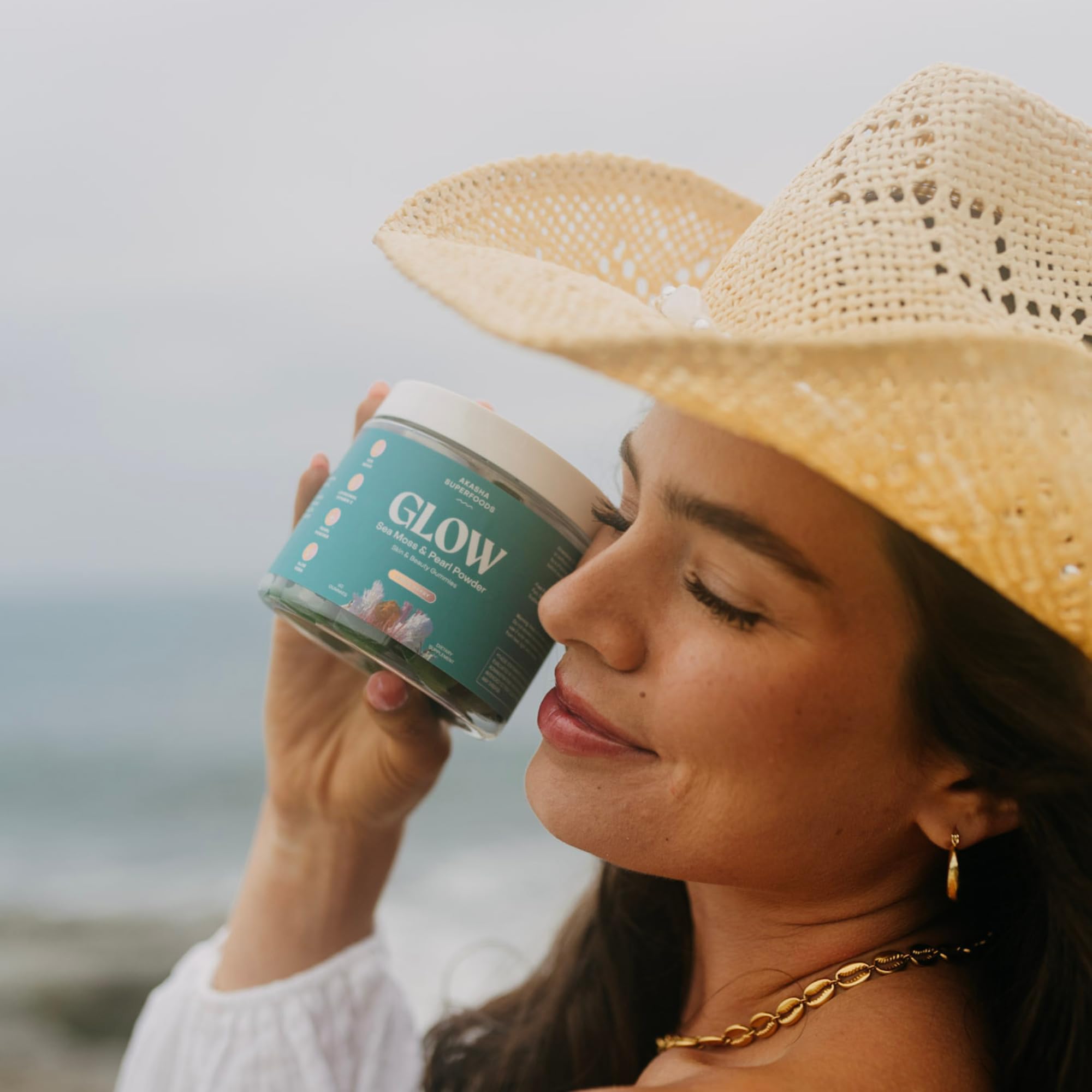 Hair skin nails focus with Akasha Glow Gummies