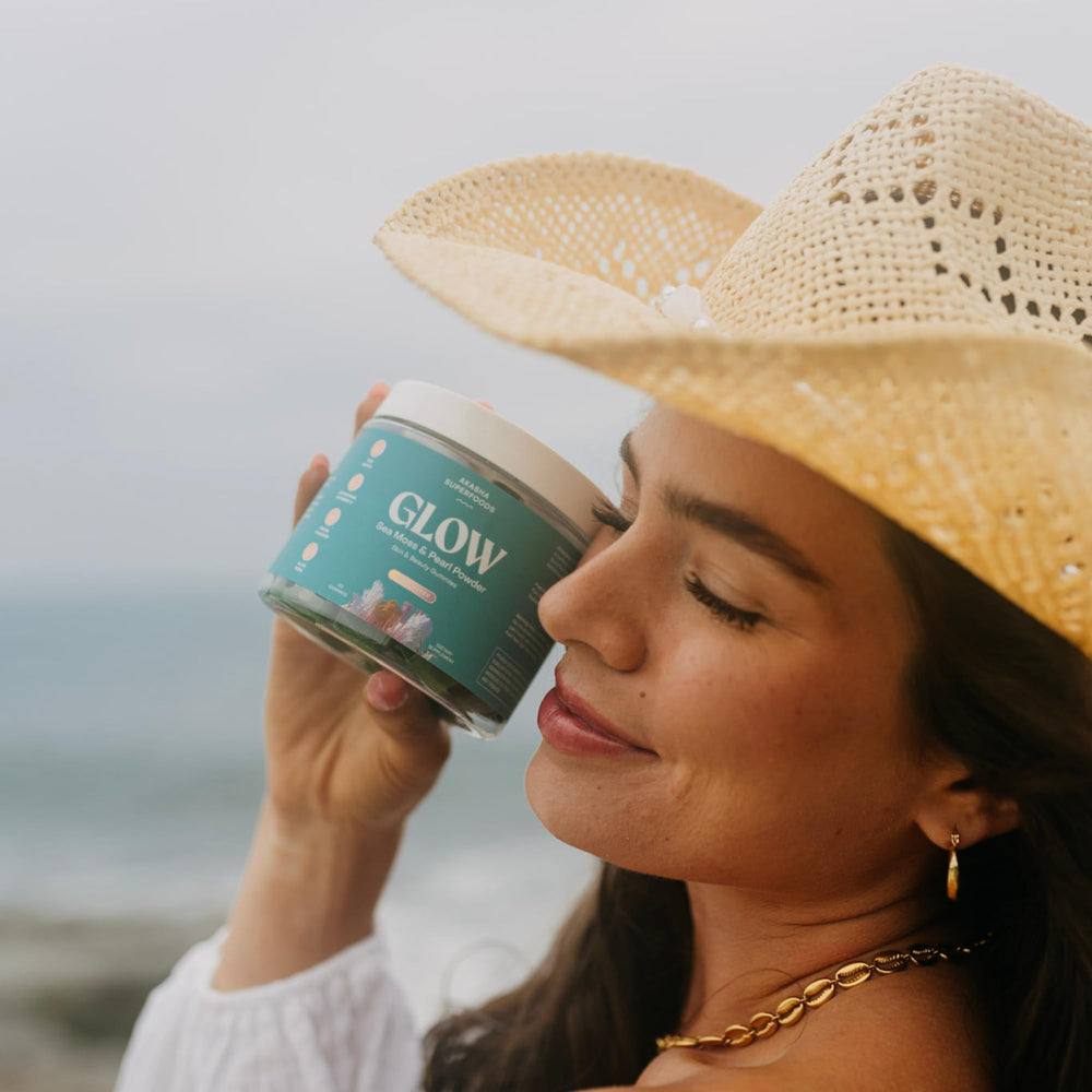 Hair skin nails focus with Akasha Glow Gummies