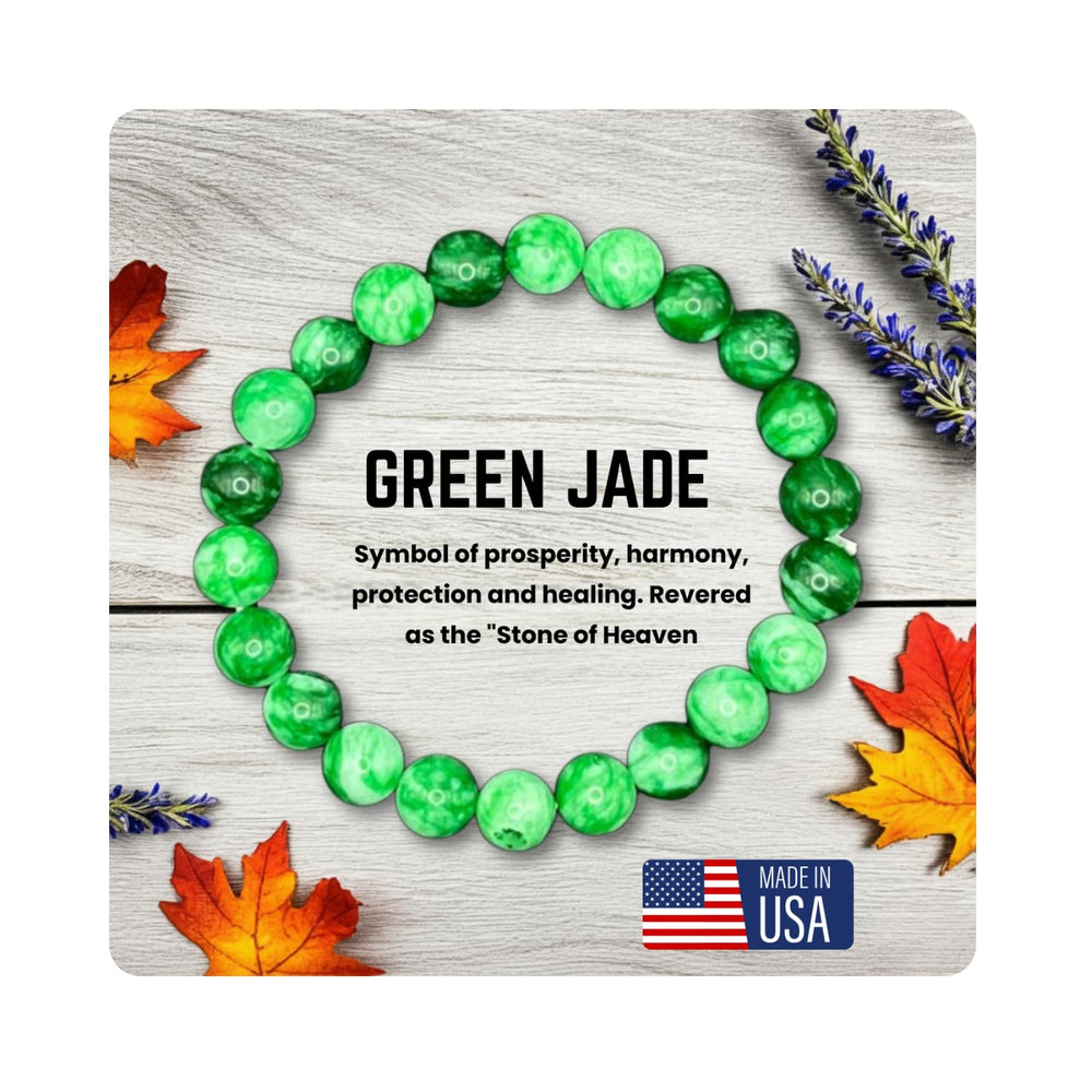 AKDNZ Jade Bracelet with 8mm round beads for balanced energy and calm daily wear.