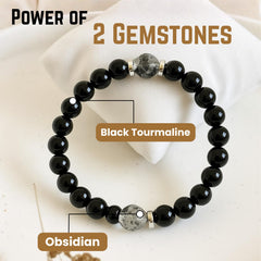 AKDNZ obsidian-tourmaline bracelet worn on wrist, versatile for everyday wear