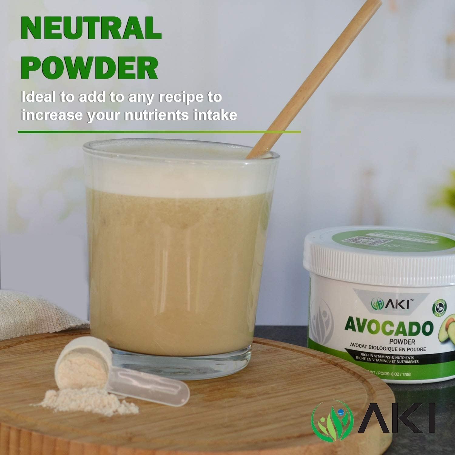 AKI Avocado Superfood Powder used in baking and recipes