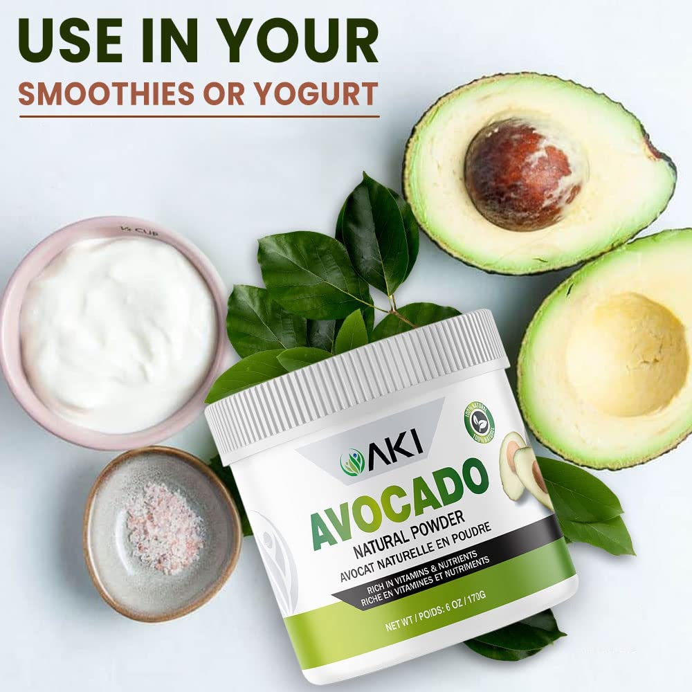 AKI Avocado Superfood Powder added to yogurt cup