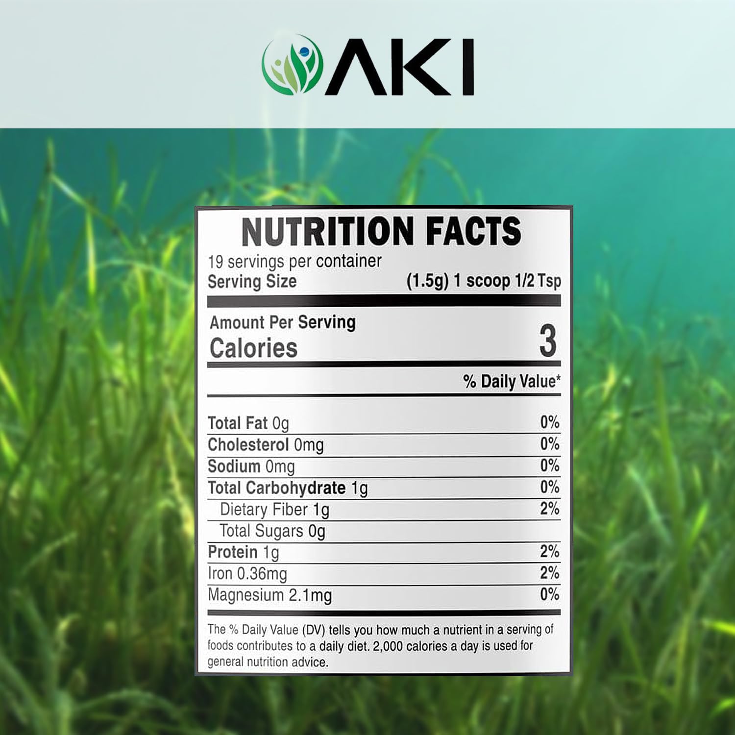 AKI Organic Blue Spirulina powder topping pastry for vibrant blue accents