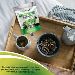 AKI ORGANIC cabbage bok choy arugula powder close-up