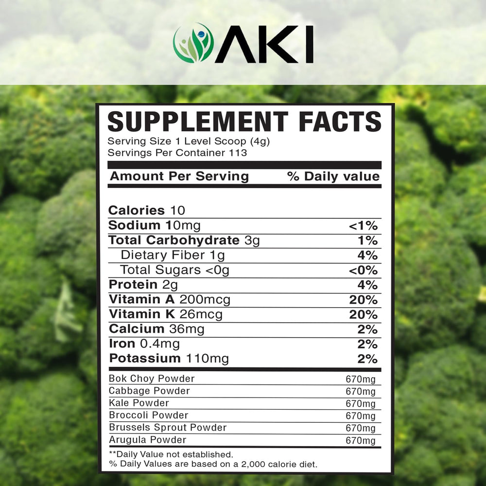 AKI ORGANIC healthy green smoothie served in glass