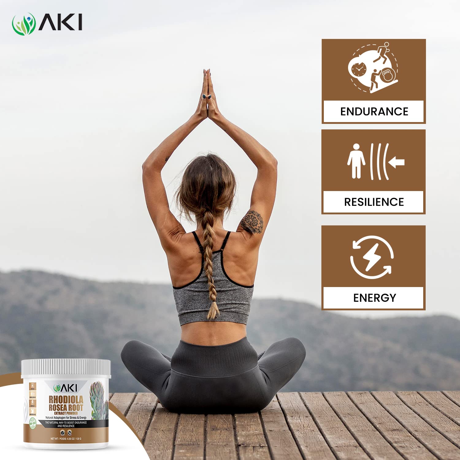 AKI Organic Rhodiola Root Powder harvest highlights plant-powered sourcing.