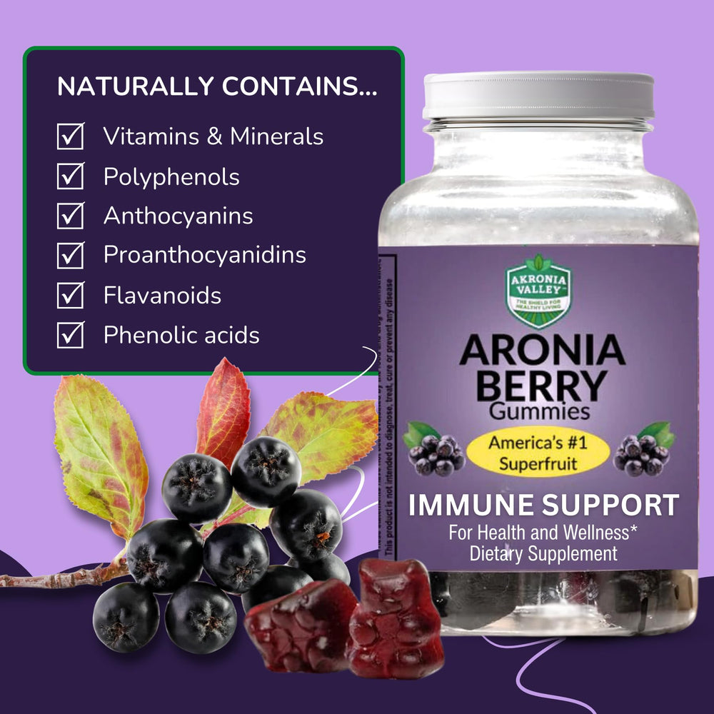 Close-up of Akronia Valley Aronia Berry Gummies chewy texture for easy daily use