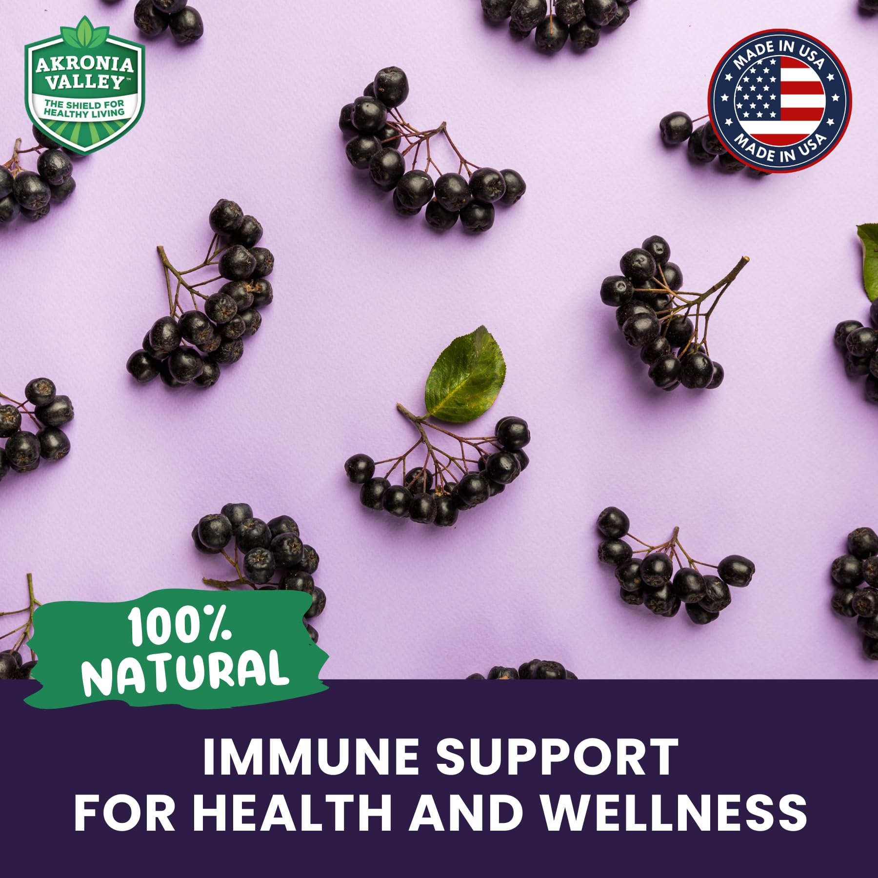 Nutrition panel on Akronia Valley Aronia Berry Gummies emphasizes polyphenols and anthocyanins