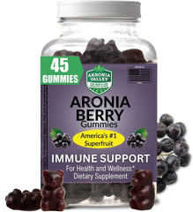 Akronia Valley Aronia Gummies bottle on table for convenient daily support.