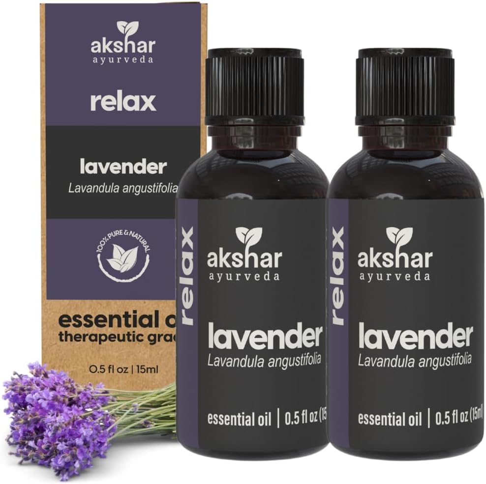 AKSHAR Lavender Oil bottle for pure aromatherapy and gentle daily skincare.