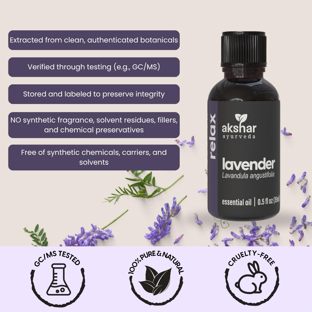 AKSHAR Lavender Oil skincare routine application for gentle rejuvenation.