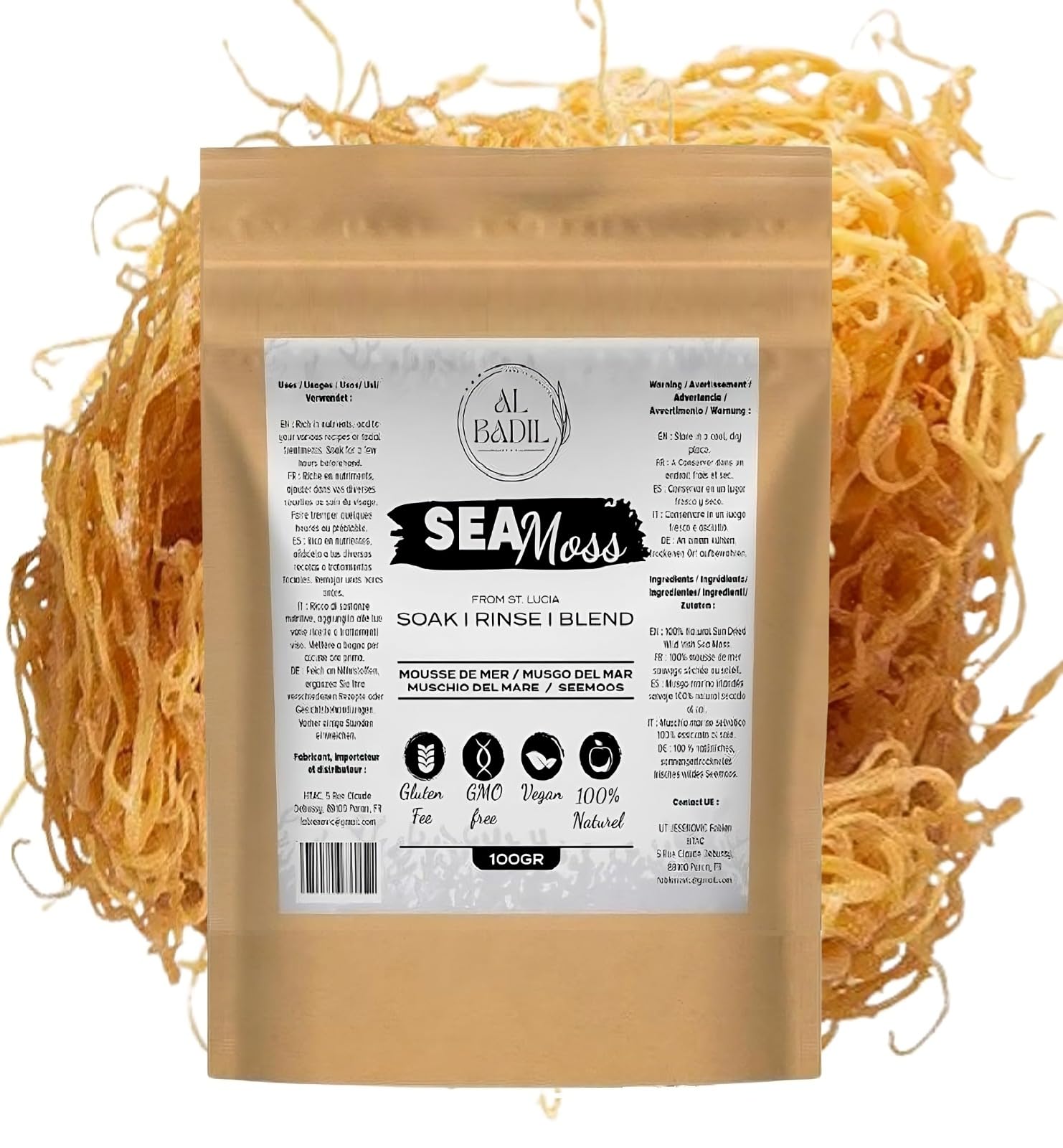 al badil Golden Sea Moss ready-to-use pack supports daily nourishment