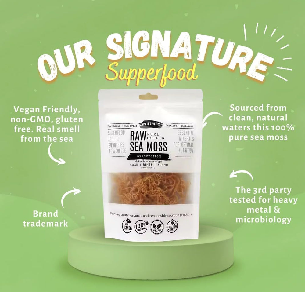 al badil Golden Sea Moss gel prep shows smooth texture for smoothies