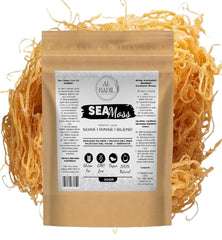al badil Golden Sea Moss sun-dried packaging highlights eco-friendly recyclable pouch for freshness