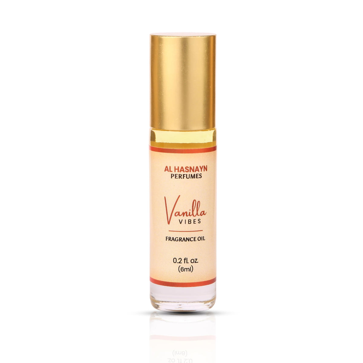 AL HASNAYN Vanilla Vibes bottle closeup for long-lasting fragrance.