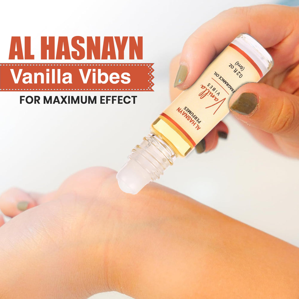 AL HASNAYN Vanilla Vibes cap detail highlighting compact design.