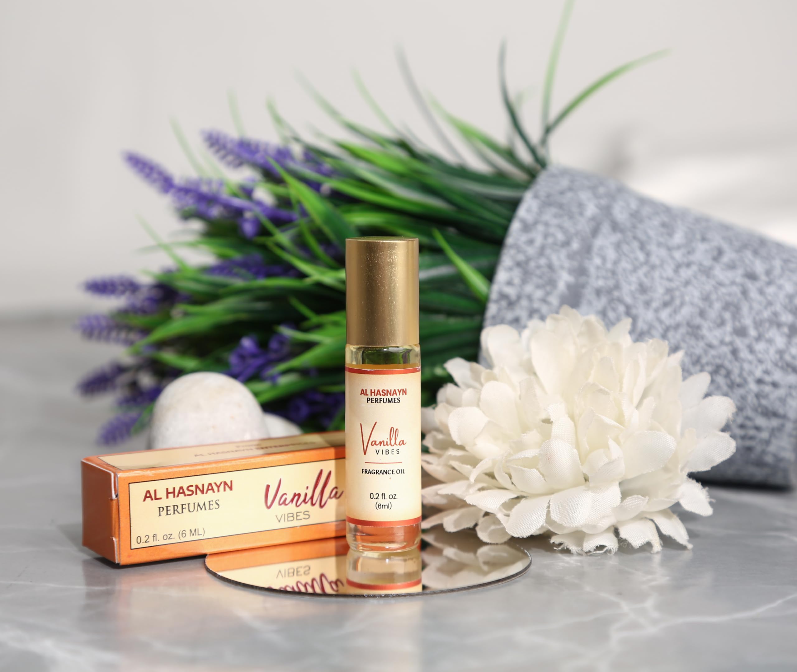 AL HASNAYN Vanilla Vibes fragrance swirl demonstrates even scent diffusion.