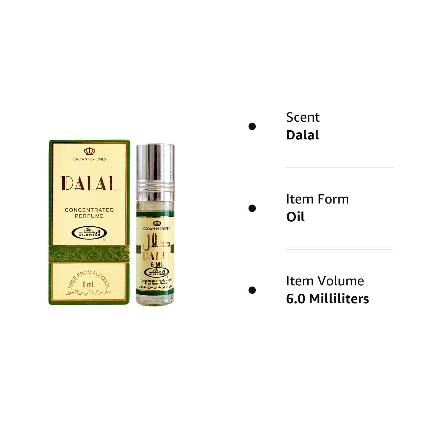 Dalal 6ml packaging is travel-friendly for on-the-go scent.
