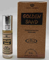 Al-Rehab Golden Sand Roll-On rollerball for easy, on-the-go vanilla-tangerine fragrance.