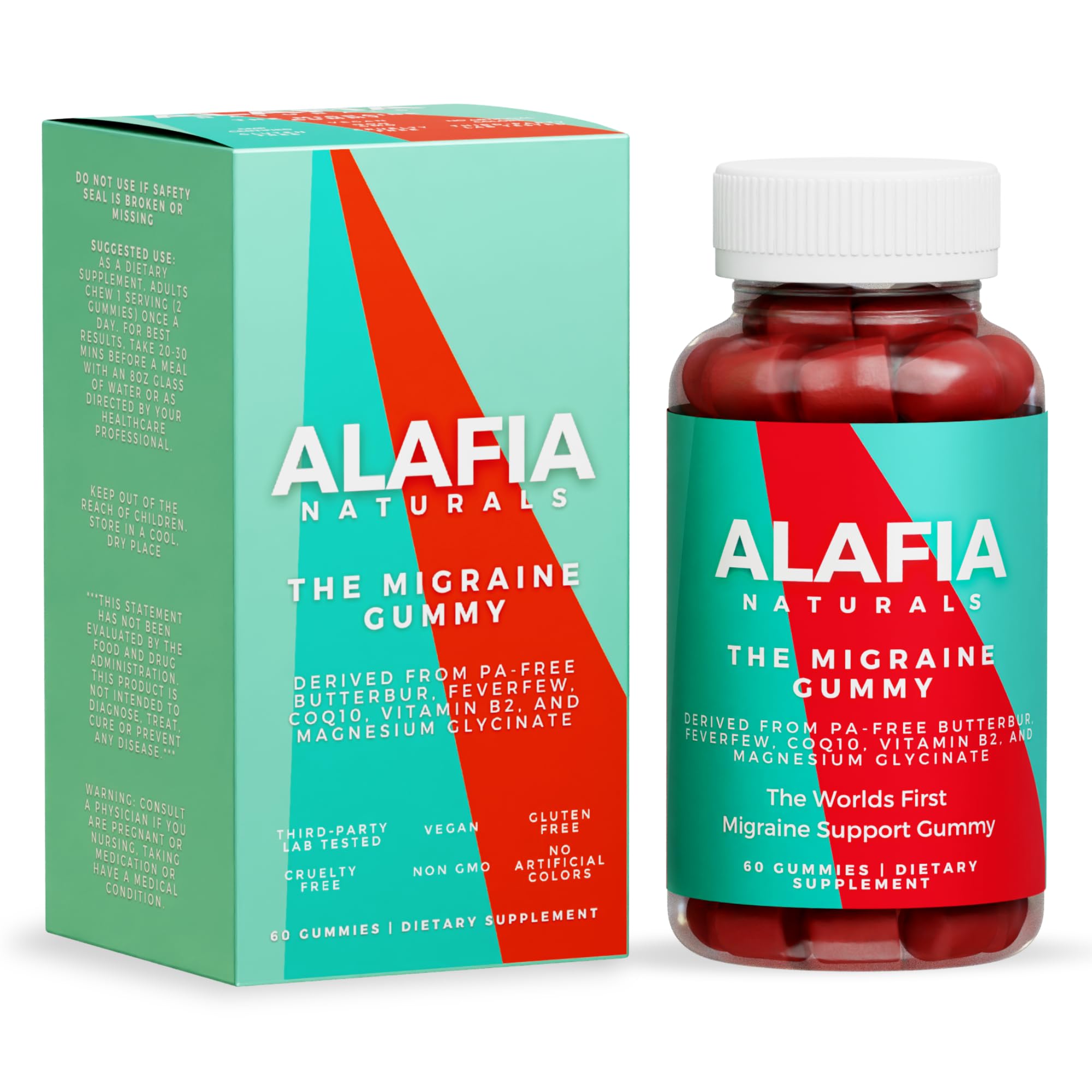 Vegan packaging featuring aspirin-free formula