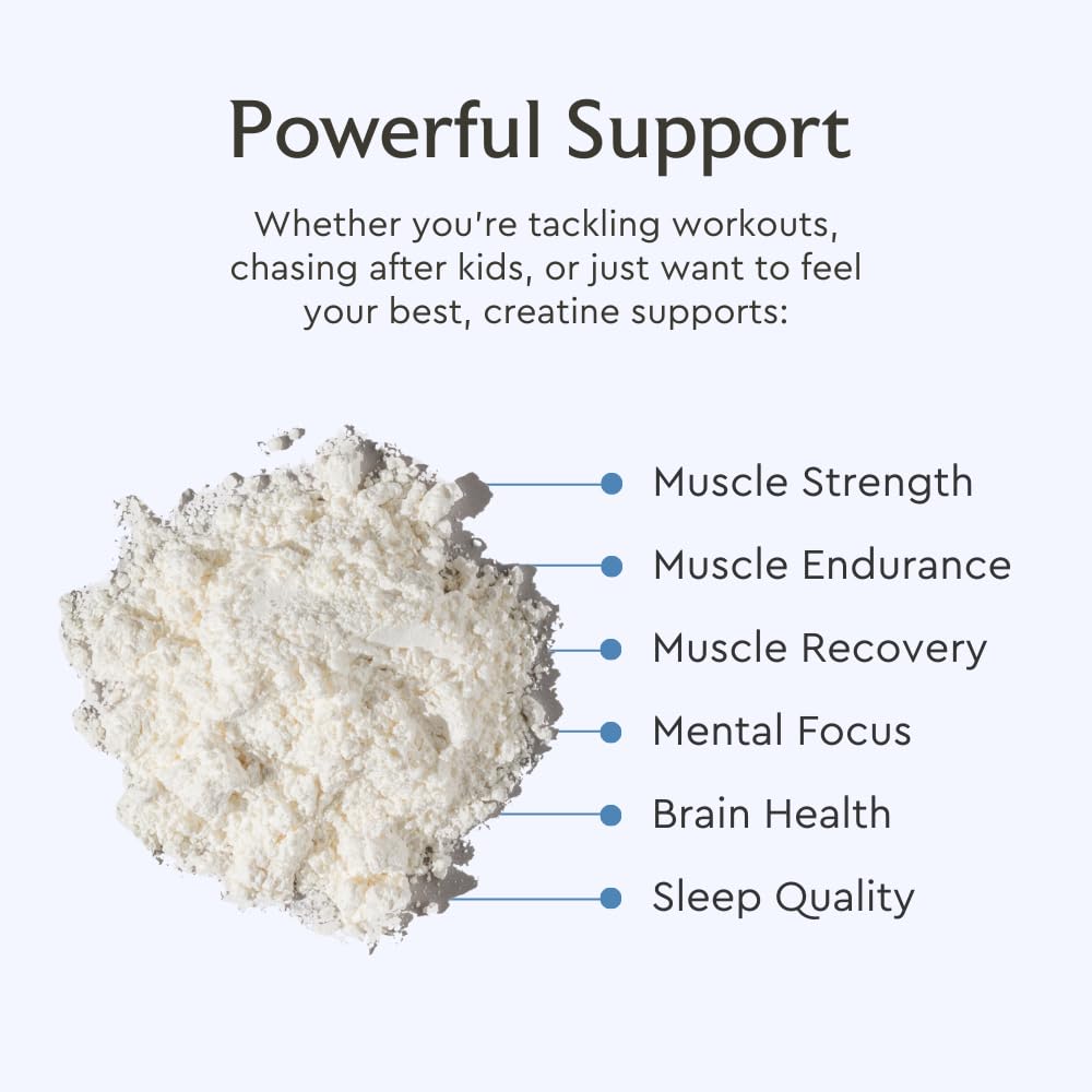Alaya Naturals creatine powder in smoothie highlights convenient use.