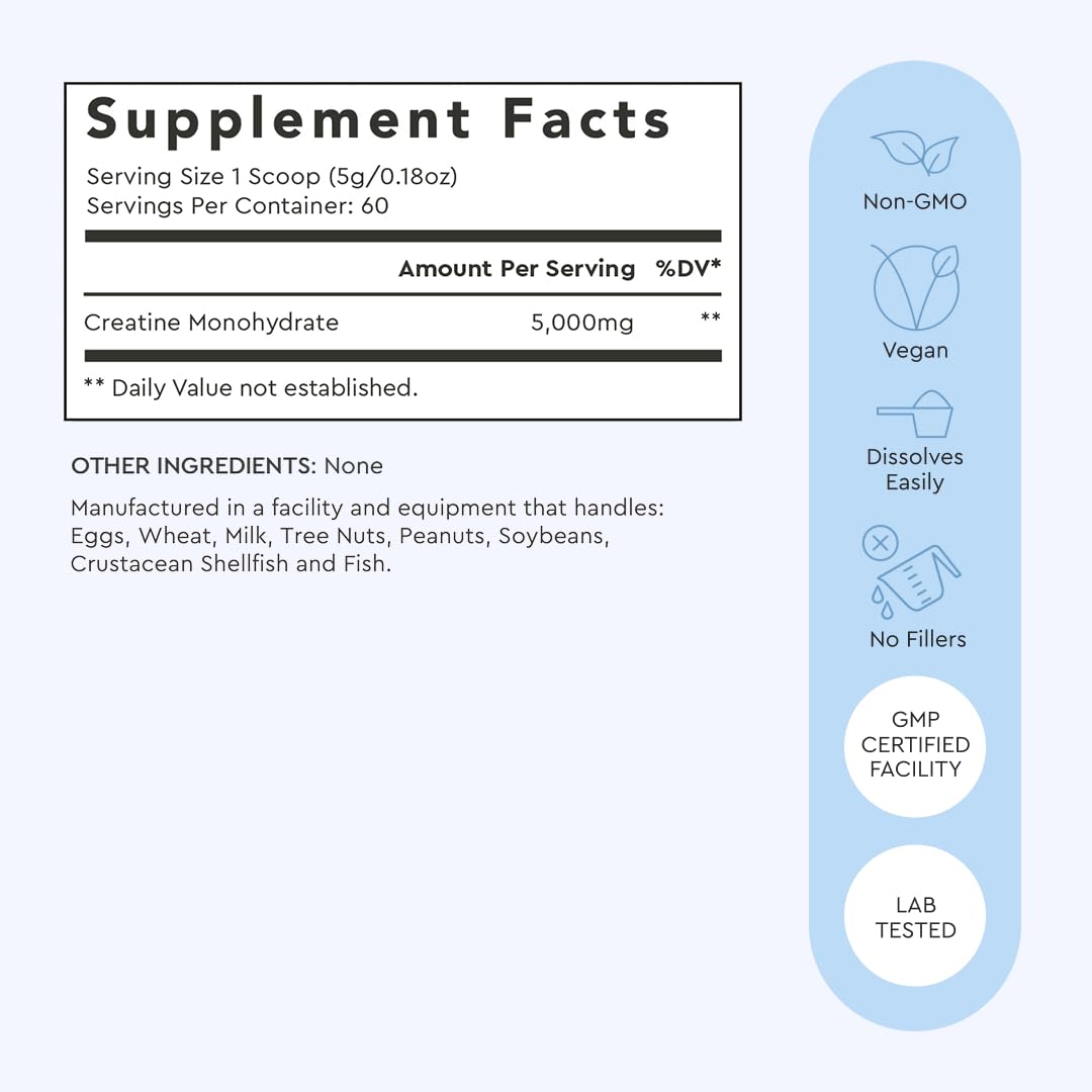 Alaya Naturals creatine powder packaging close-up highlights quality.
