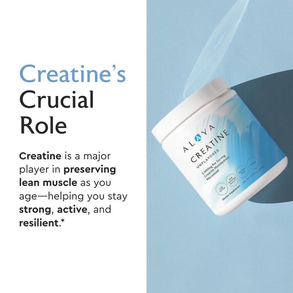 Alaya Naturals creatine powder in water shows fast dissolution.