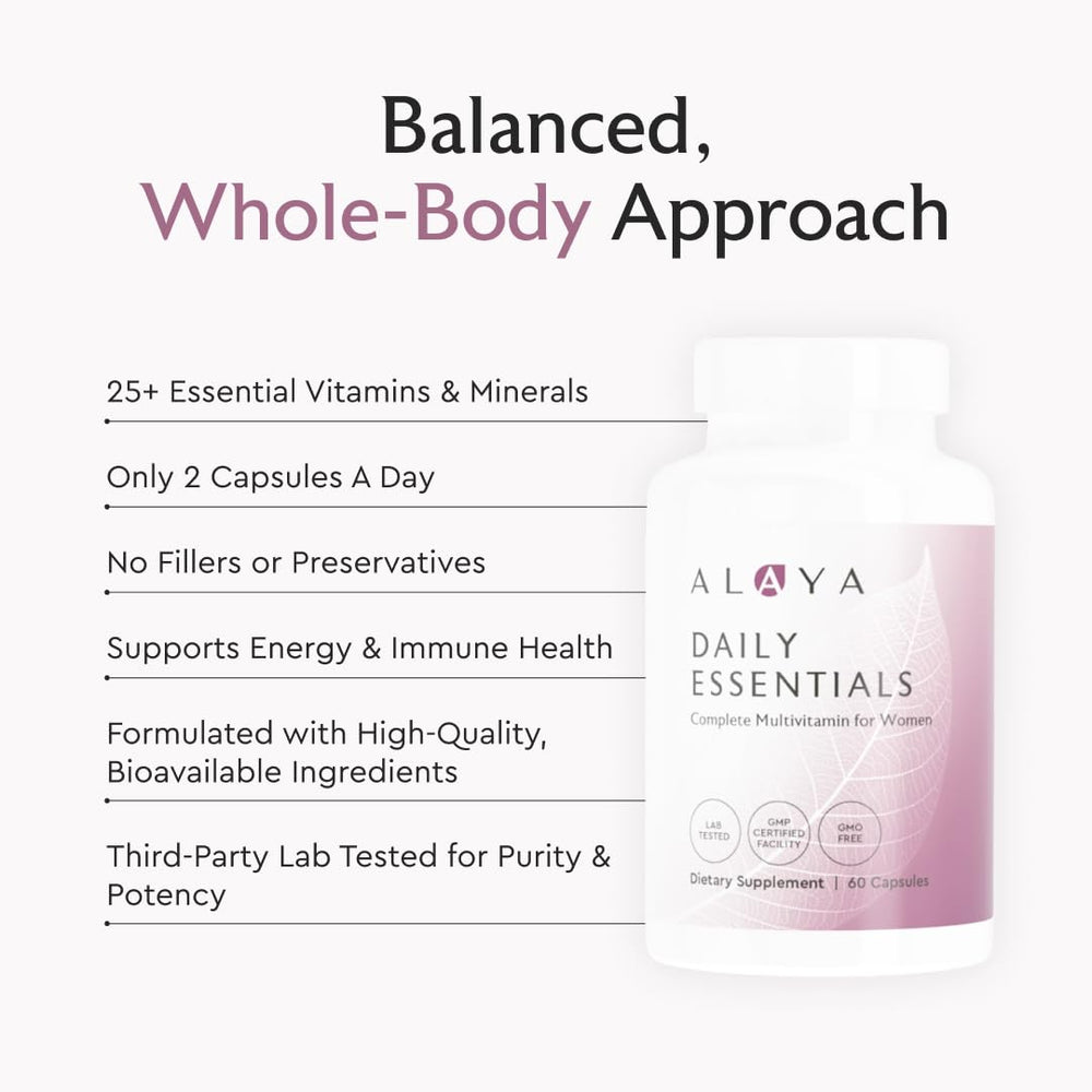 Morning routine scene with Alaya Naturals Daily Essentials for sustained focus