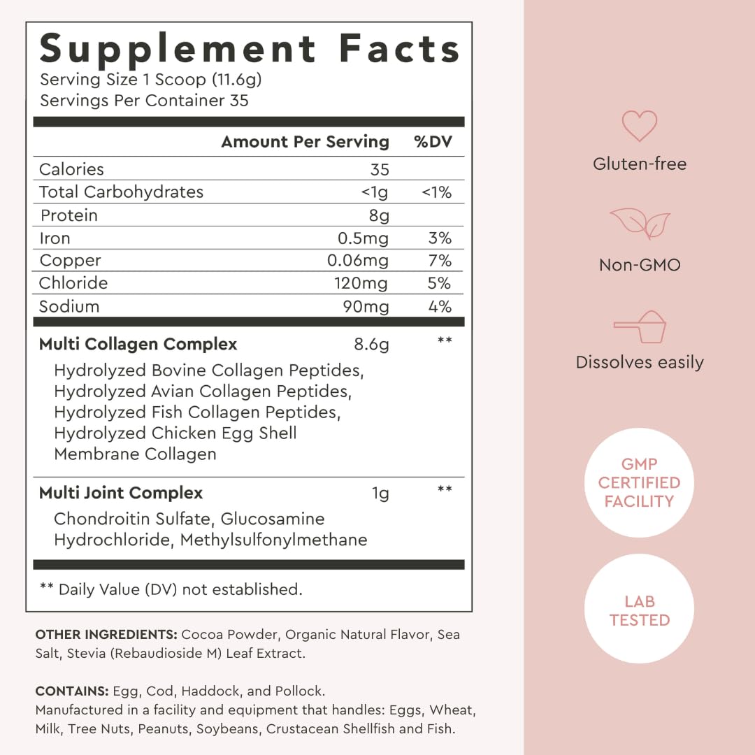 Alaya Naturals Multi Collagen Powder chocolate scoop, convenient serving for beverages and snacks