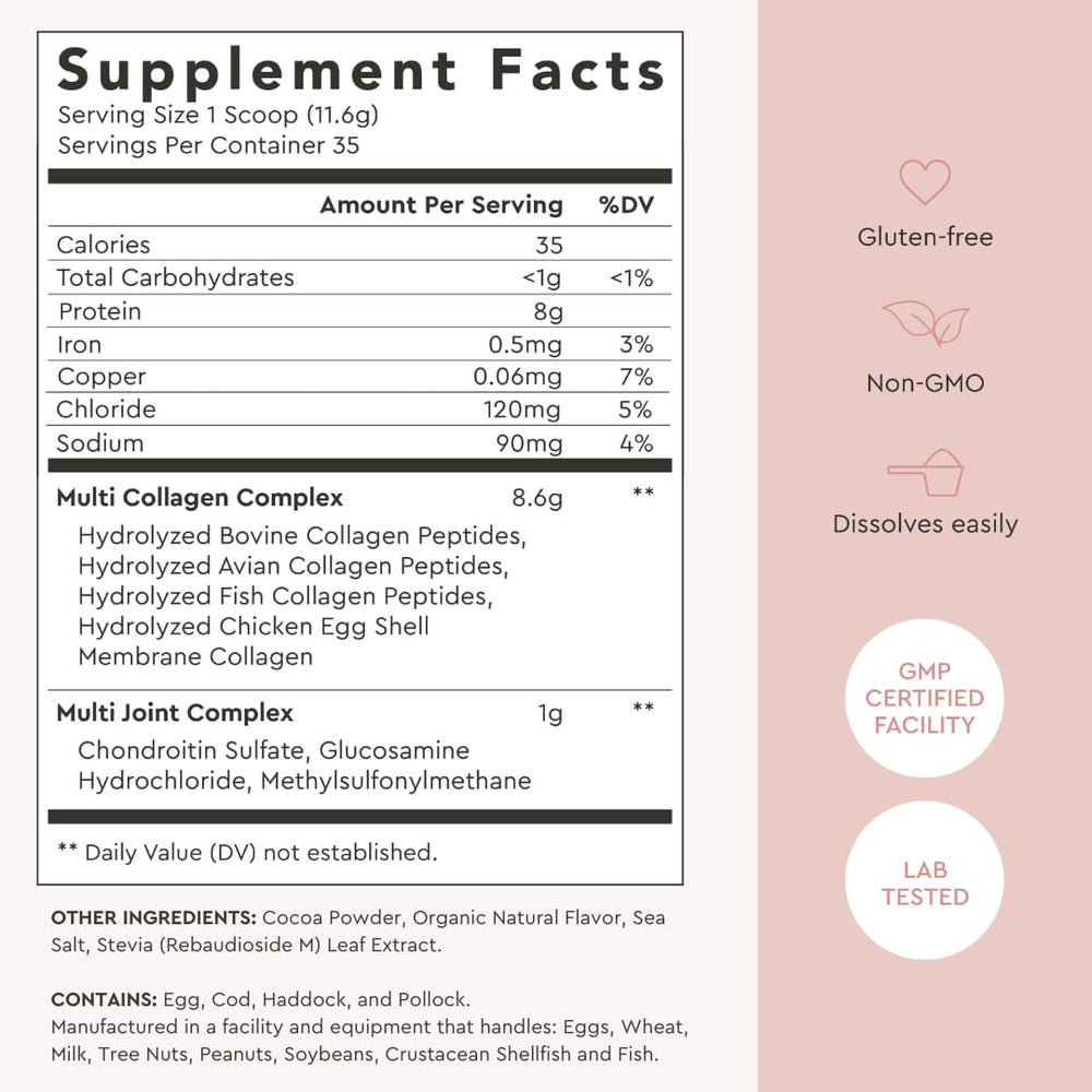 Alaya Naturals Multi Collagen Powder chocolate scoop, convenient serving for beverages and snacks