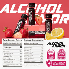 Alcohol Armor Recovery Shot dye-free bottle, showcasing clean, dye-free formula.