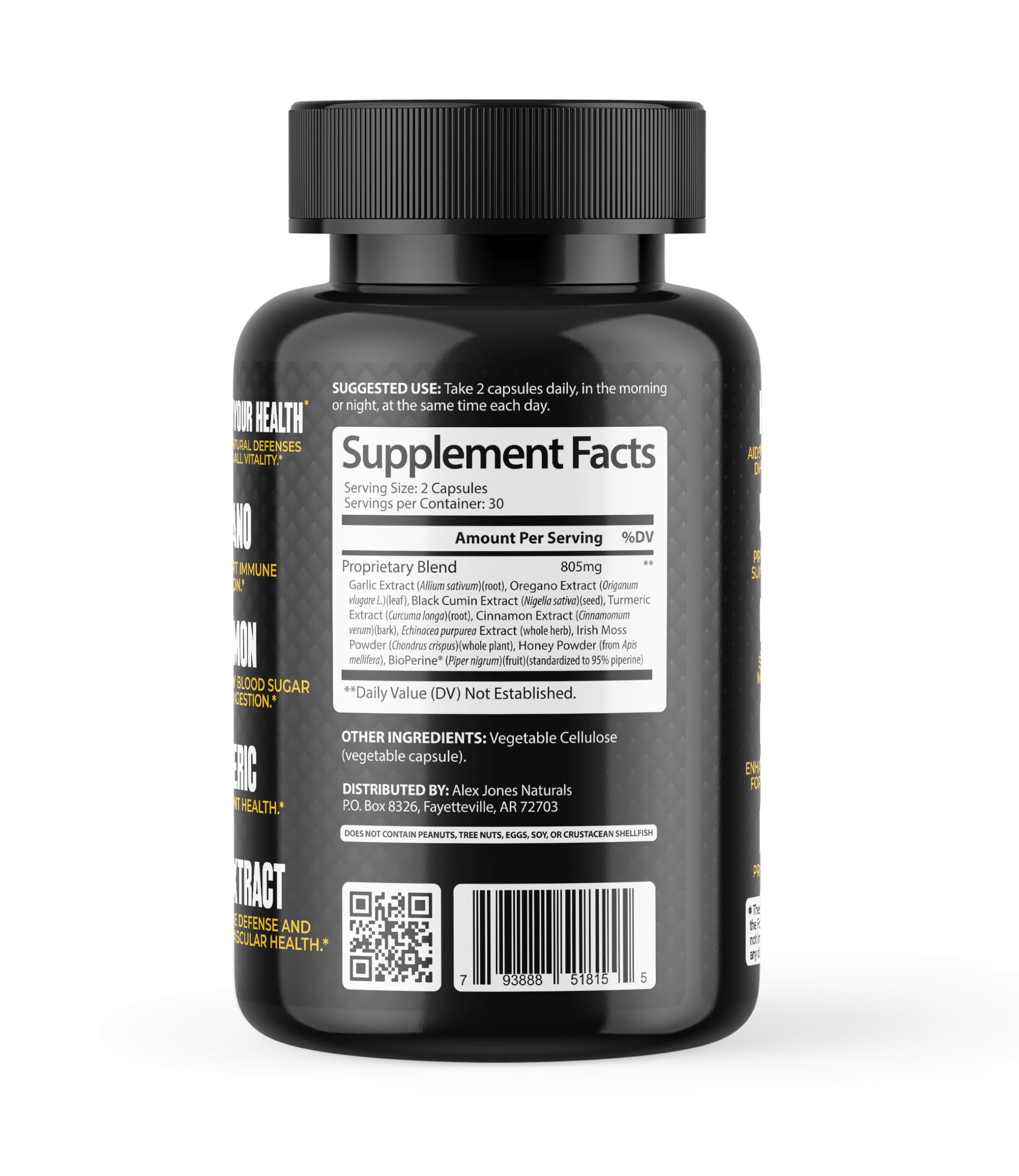Front packaging highlights 60-count and natural ingredients.