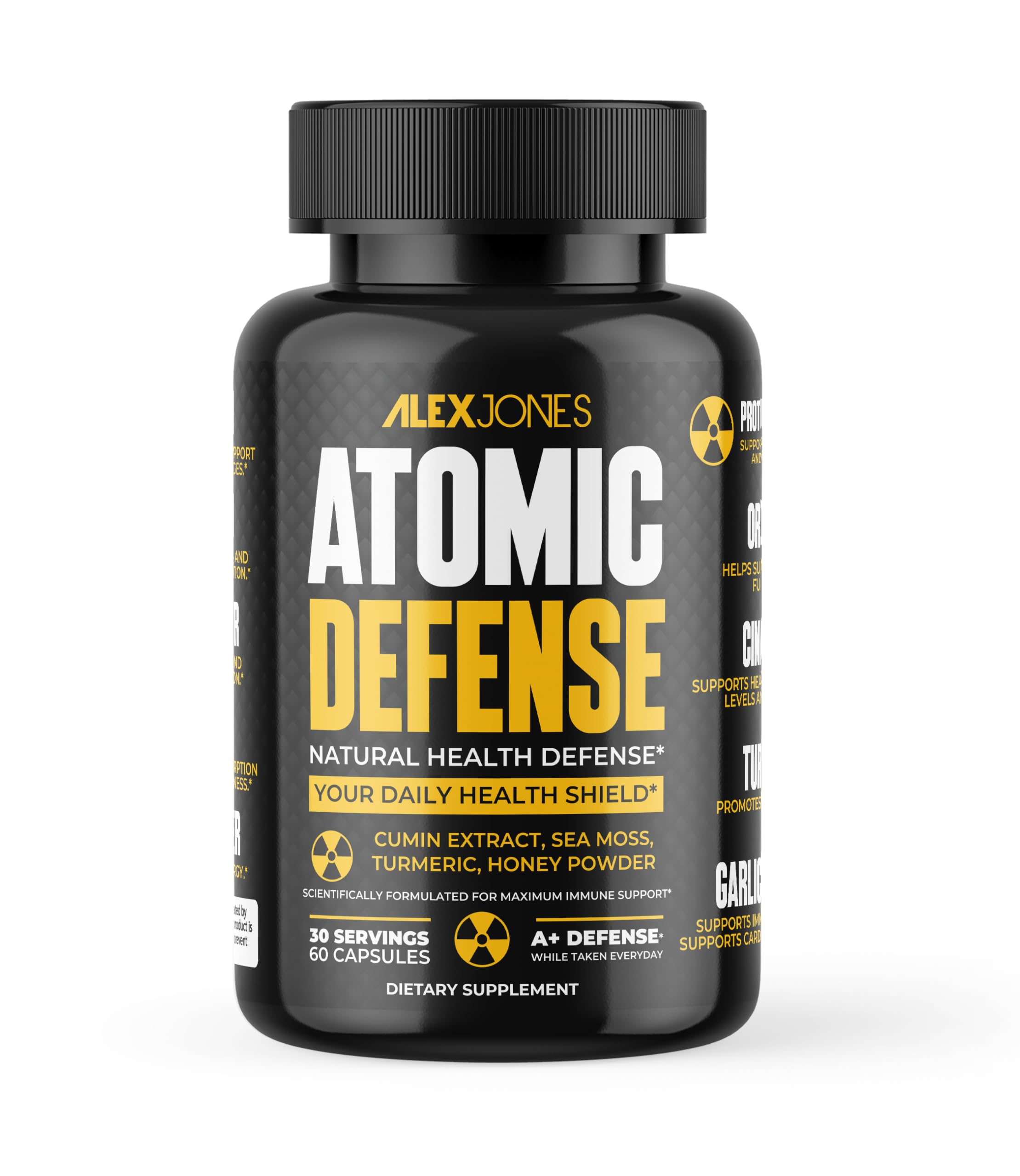 Morning routine setting with Atomic Defense as part of vitamins.