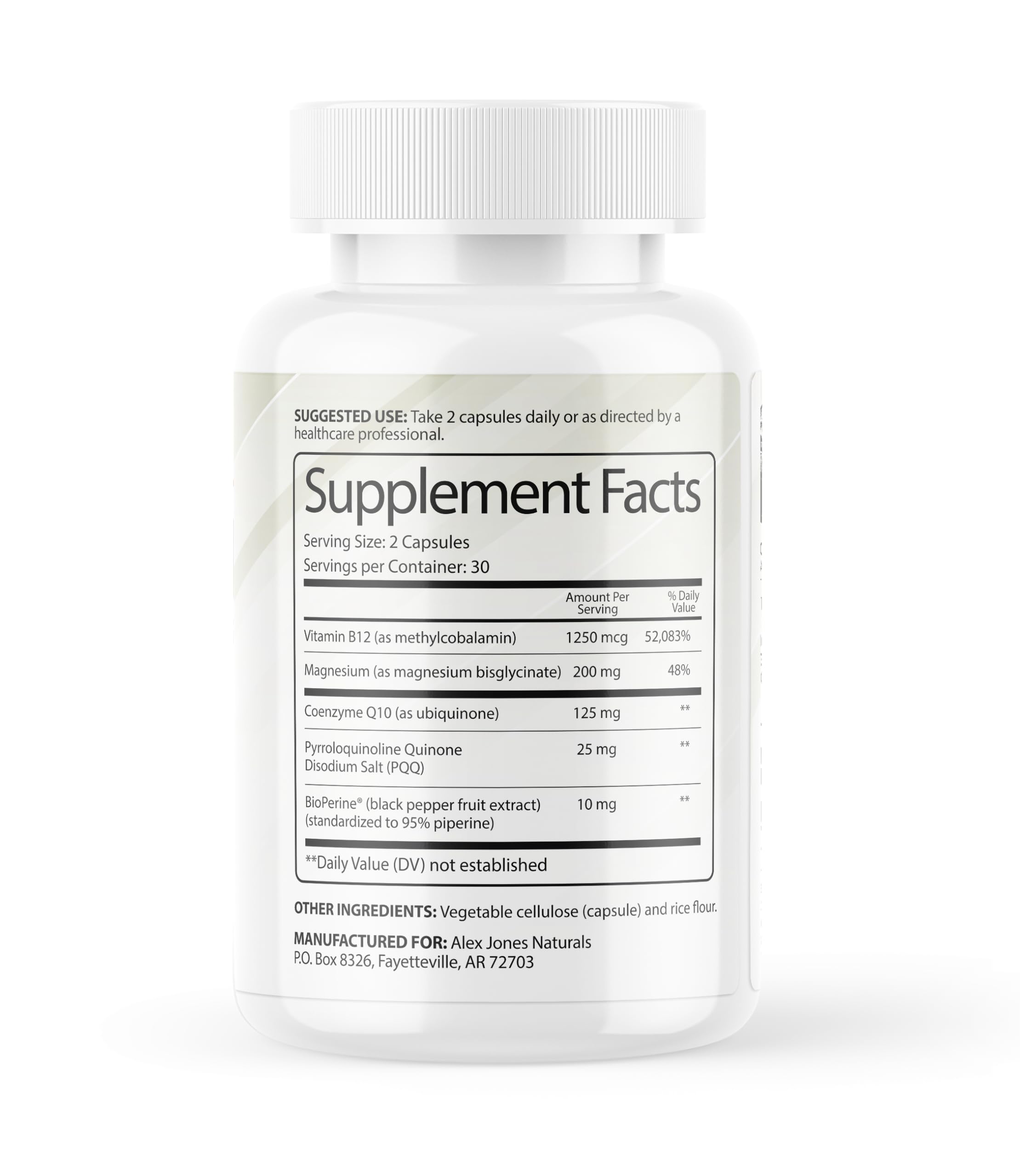 Alex Jones Naturals Methyl Drive packaging box emphasizing mitochondrial support.