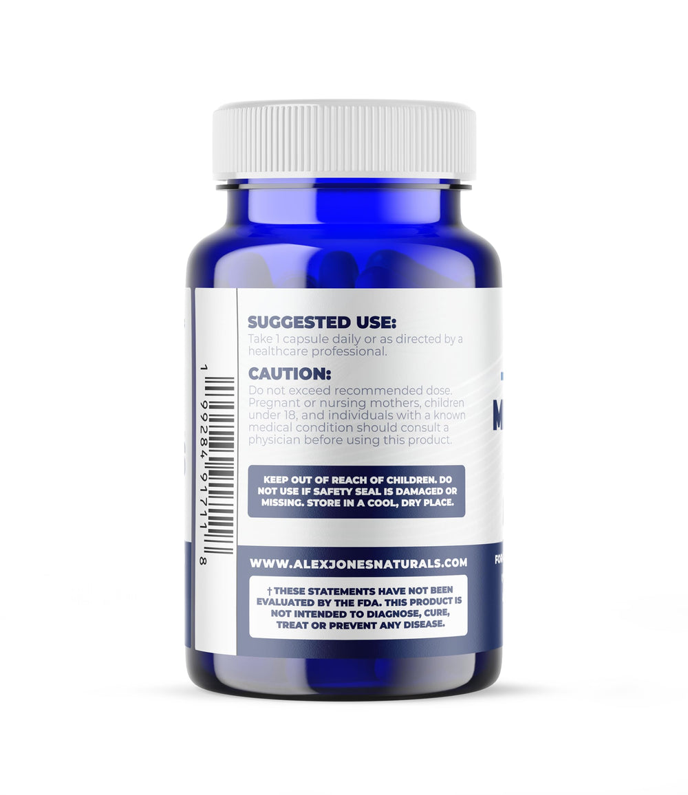Alex Jones Naturals Vitamin C-stabilized methylene blue supports stable potency.