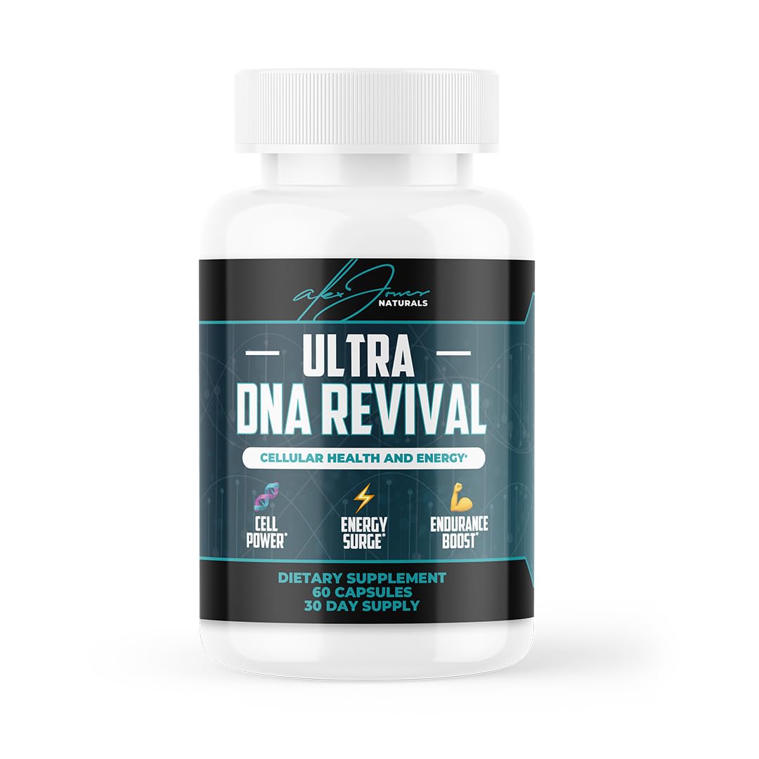 Alex Jones Naturals NAD+ Support bottle front with vegan capsules for daily energy.