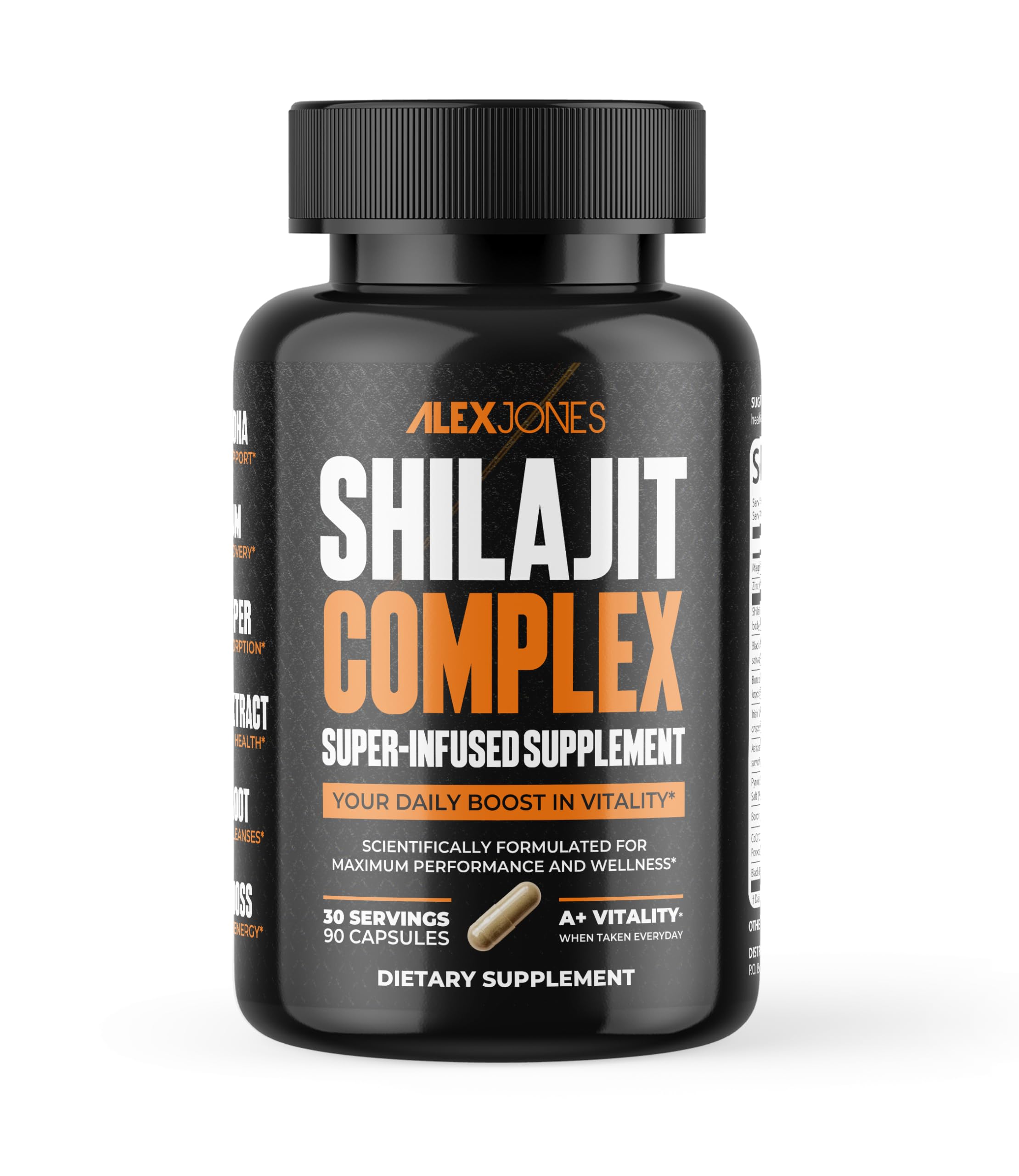 Alex Jones Naturals Wellness routine morning shot featuring the capsules