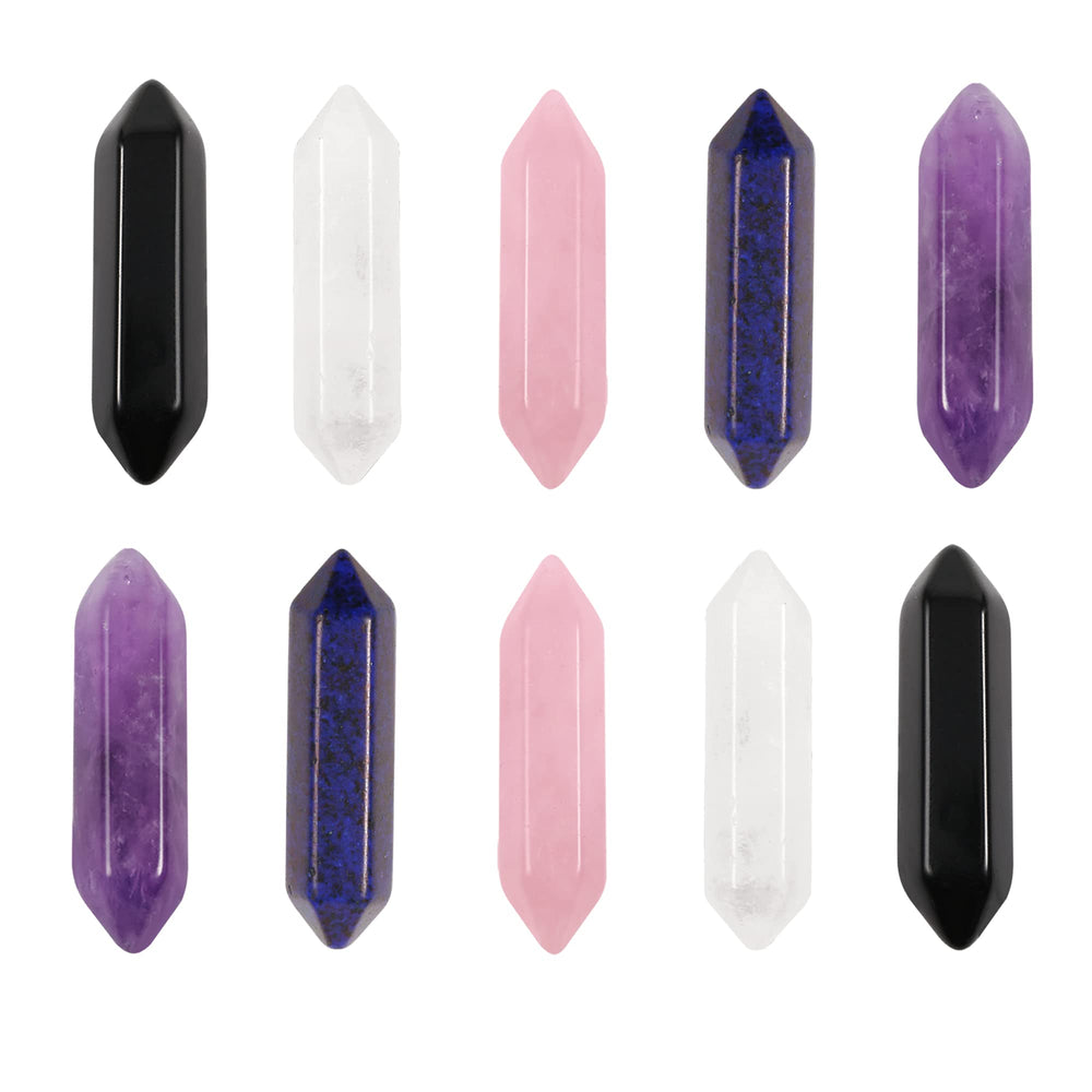 AlexCRAFT clear quartz hexagonal point, ideal for DIY jewelry and focus projects.