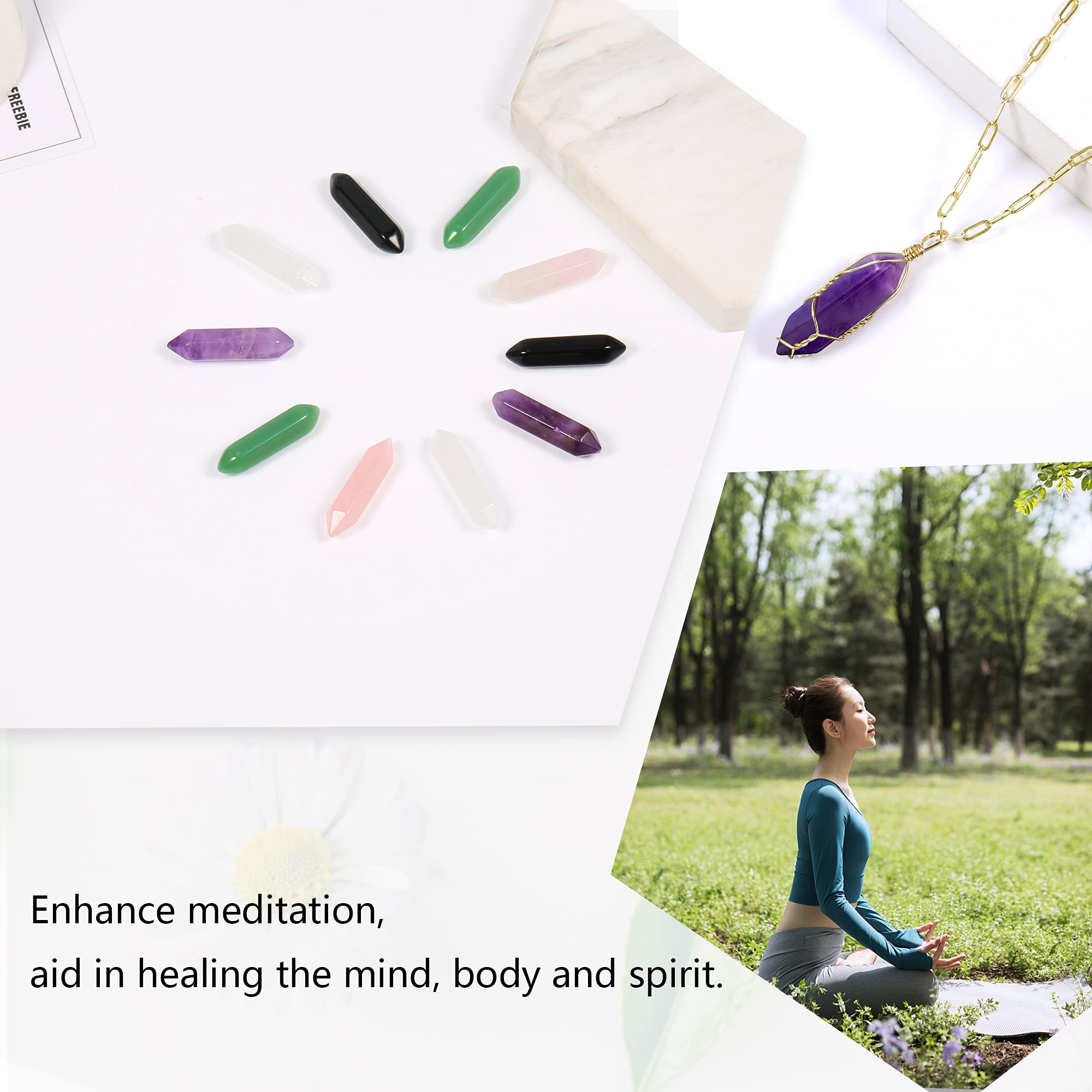 ALEXCRAFT amethyst crystal points for calming ambiance and meditation spaces.