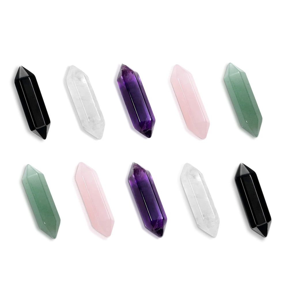 ALEXCRAFT mixed hexagonal crystal points set for versatile DIY projects.