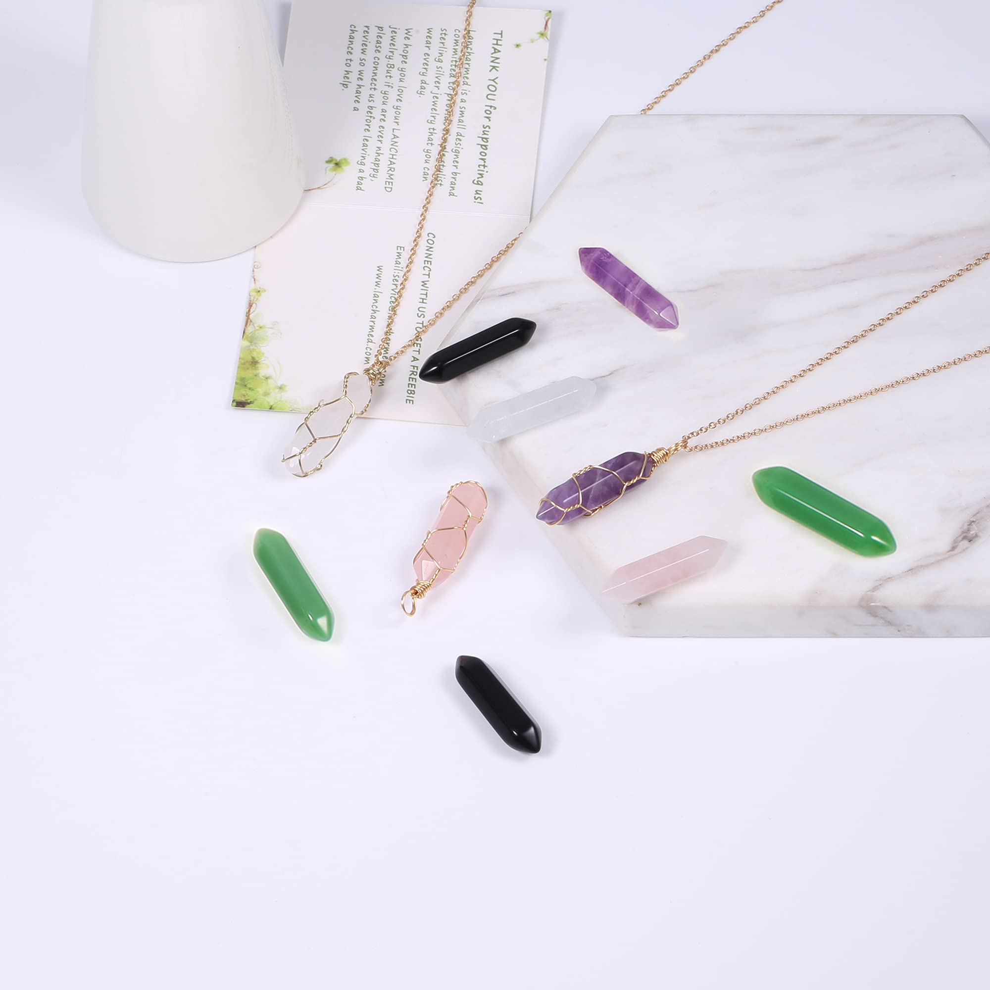 ALEXCRAFT rose quartz crystal points for loving vibes and decorative accents.