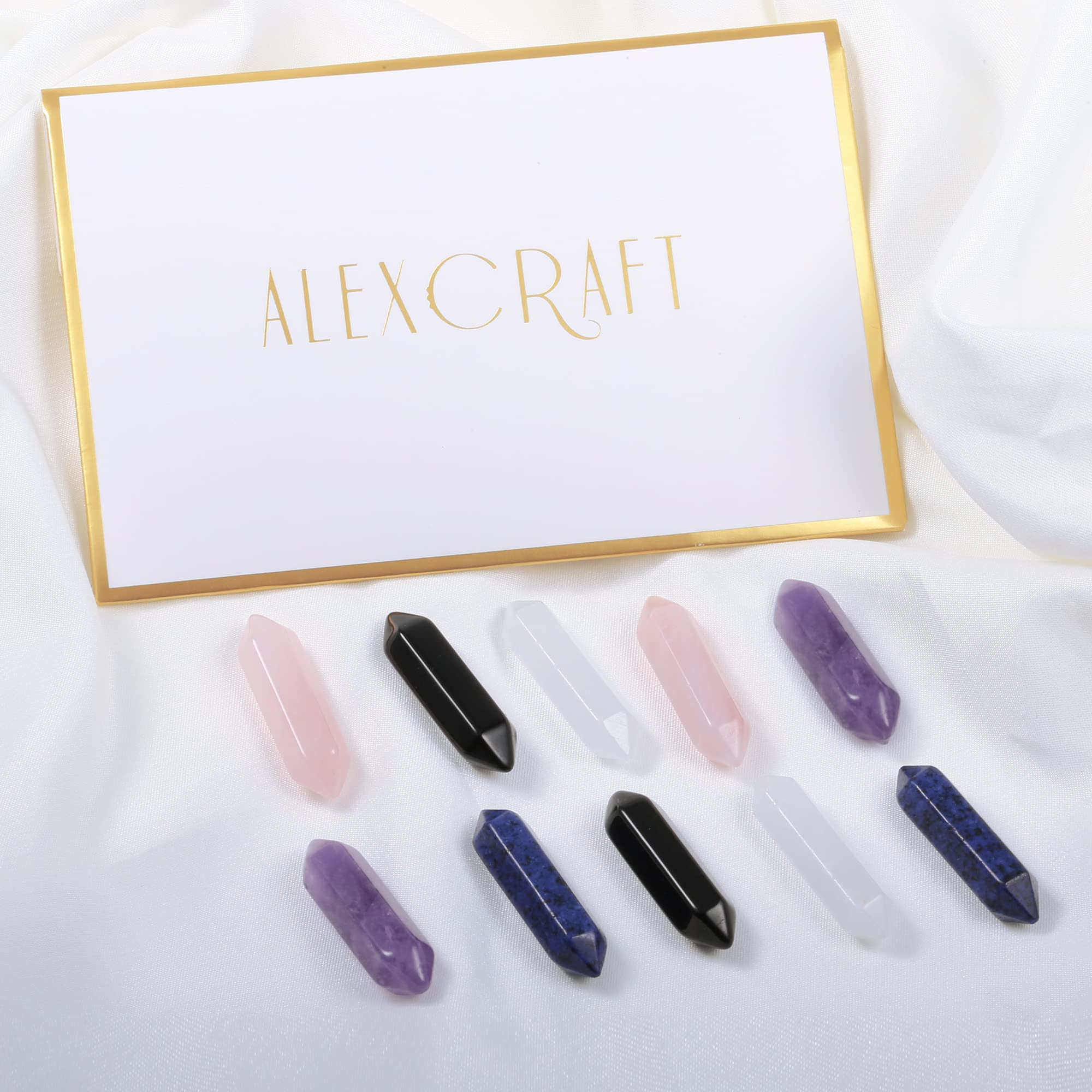 AlexCRAFT mixed hexagonal stones set for versatile jewelry making.