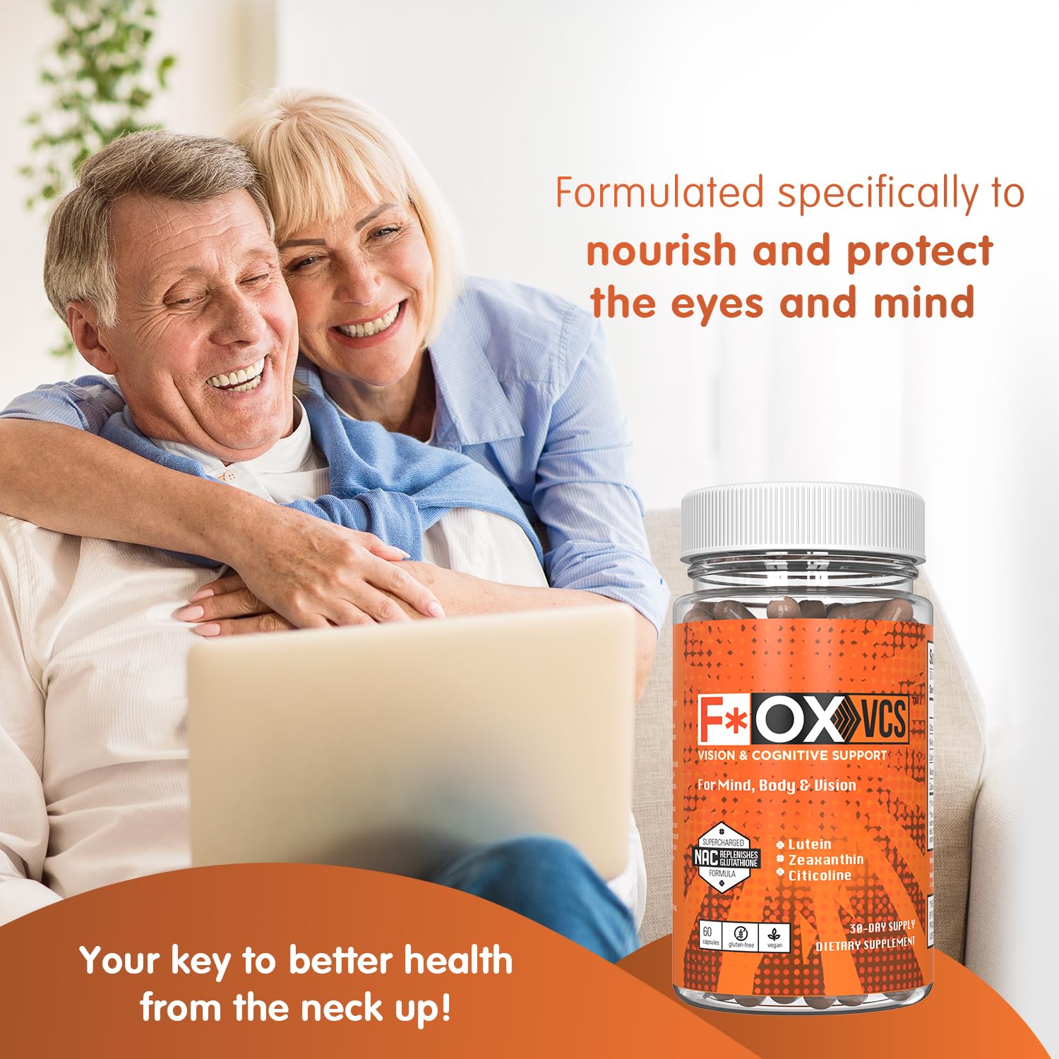 Alexsyn F*OX VCS label emphasizes citicoline for focus and brain energy.
