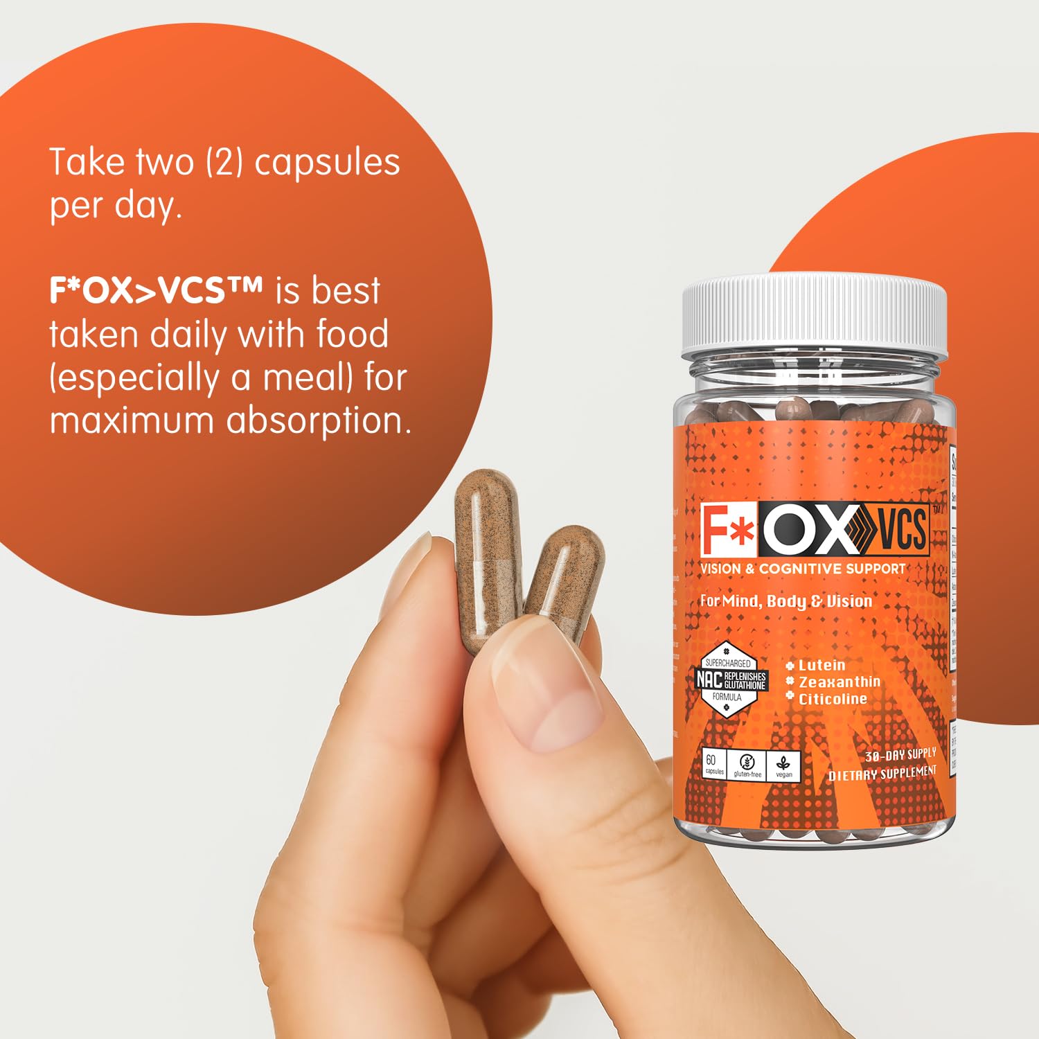 Alexsyn F*OX VCS Made in USA badge with vegan-friendly branding.